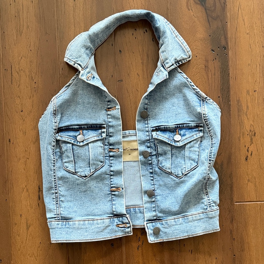 Light Wash Denim Vest
